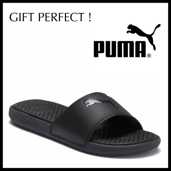 PUMA BLACK SLIDES SPORT SANDALS SLIP ONS A3C - Picture 8 of 8